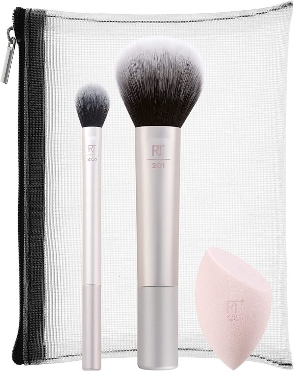 Limited Edition Set Real Techniques: Naturally Radiant, Makeup Sponge + Naturally Radiant, Multi Face Brush - For Women