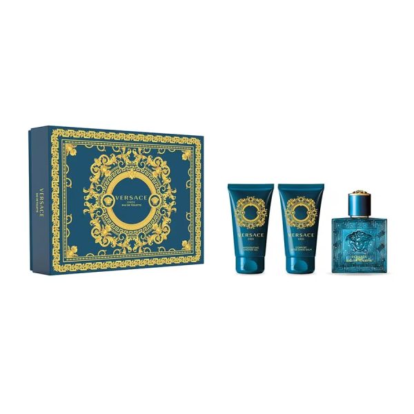 Set Versace: Eros, Eau De Toilette, For Men, 50 ml + Eros, Hydrating, After-Shave Balm, 50 ml + Eros, Shower Gel, For All Skin Types, 50 ml - For Men