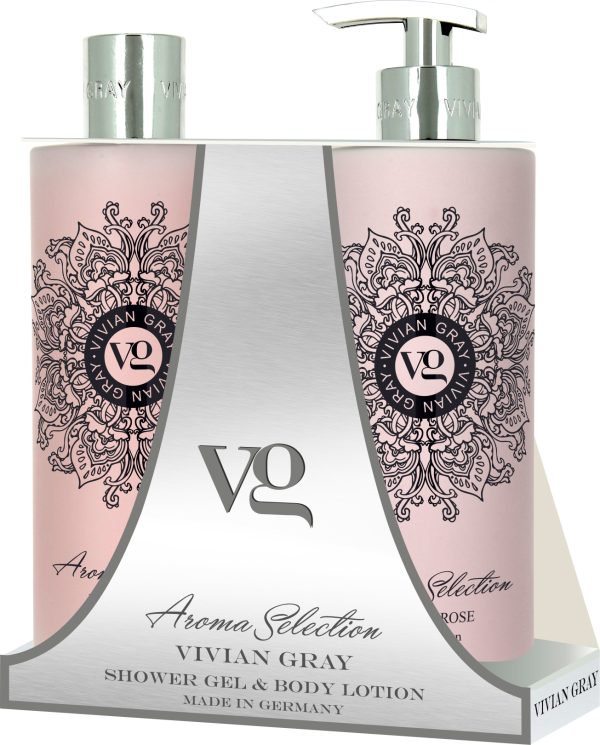 Set Vivian Gray: Aroma Selection, Lotus & Rose, Hydrating, Body Lotion, 500 ml + Aroma Selection, Lotus & Rose, Softening, Shower Gel, For All Skin Types, 500 ml - For Women