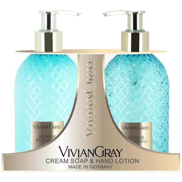 Set Vivian Gray: Gemstone, Jasmine & Patchouli, Cleansing, Liquid Soap, 300 ml + Gemstone, Jasmine & Patchouli, Hydrating, Hand Lotion, 300 ml - Unisex