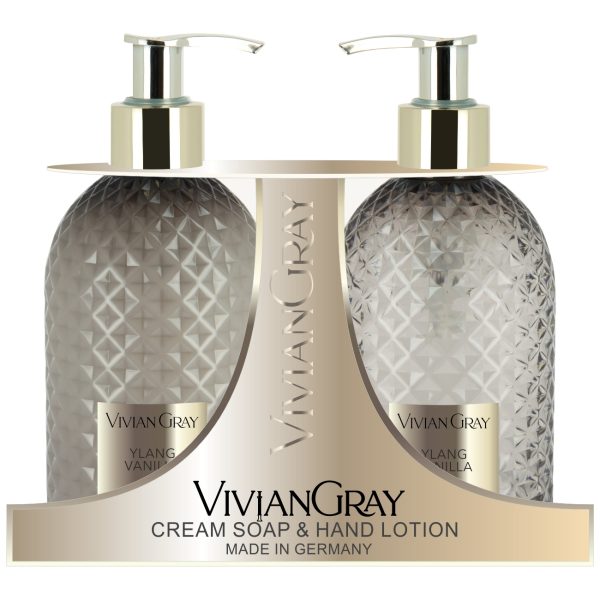 Set Vivian Gray: Gemstone, Ylang & Vanilla, Cleansing, Liquid Soap, 300 ml + Gemstone, Ylang & Vanilla, Hydrating, Hand Lotion, 300 ml - Unisex