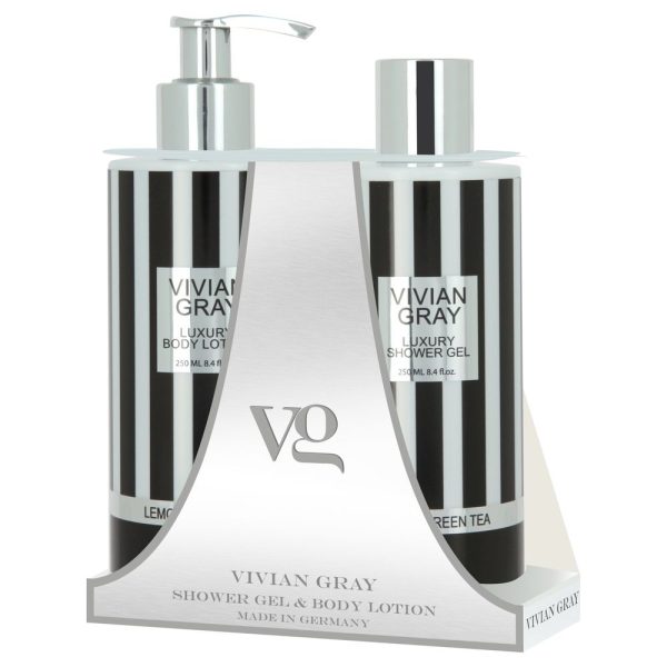 Set Vivian Gray: Luxury, Lemon & Green Tea, Hydrating, Body Lotion, 250 ml + Luxury, Lemon & Green Tea, Softening, Shower Gel, For All Skin Types, 250 ml - Unisex