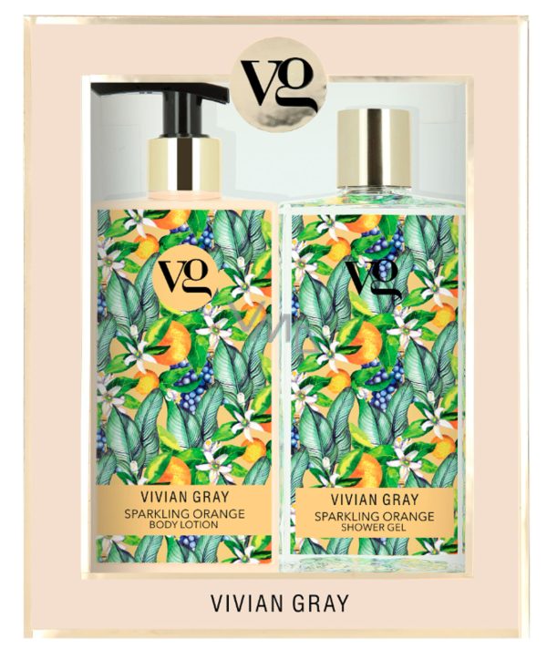 Set Vivian Gray: Sparkling Orange, Cleansing and Hydrating, Shower Gel, For All Skin Types, 350 ml + Sparkling Orange, Hydrating, Body Lotion, 350 ml - Unisex