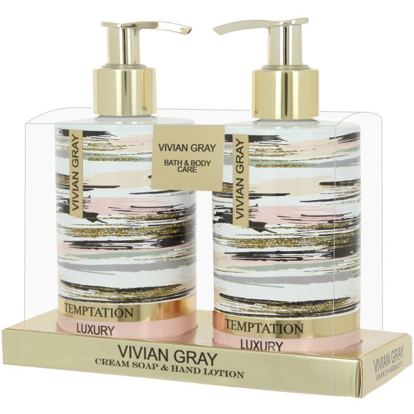 Set Vivian Gray: Temptation, Cleansing, Liquid Soap, 250 ml + Temptation, Moisturizing, Hand Lotion, 250 ml - For Women