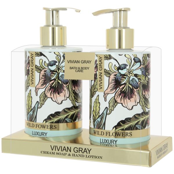 Set Vivian Gray: Wild Flowers, Cleansing, Liquid Soap, 250 ml + Wild Flowers, Moisturizing, Hand Lotion, 250 ml - For Women