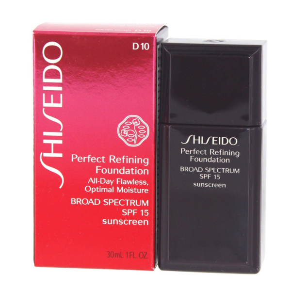 Shiseido, Perfect Refining, Moisturizing, Liquid Foundation, D10, Golden Brown, SPF 15, 30 ml - For Women