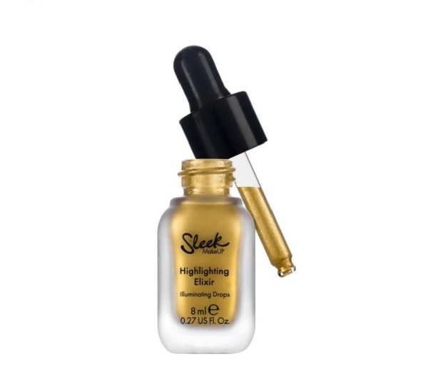 Sleek MakeUP, Elixir, Liquid Highlighting Drops, For Shoulders & Decollete, Gold, 8 ml - For Women