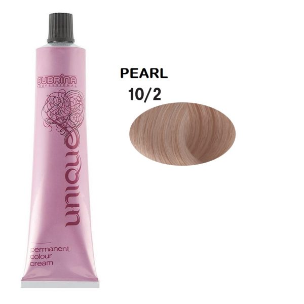 Subrina Professional, Unique, Permanent Hair Dye, 10/2 Bright Pearl Blonde, 100 ml - For Women