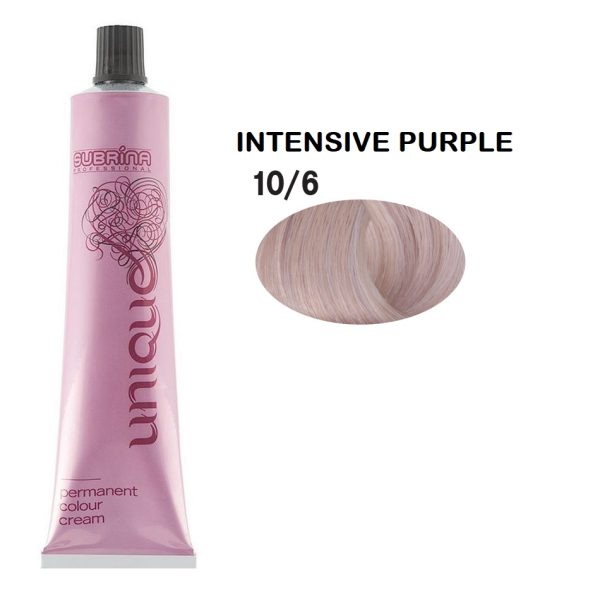 Subrina Professional, Unique, Permanent Hair Dye, 10/6 Intense Violet Bright Blonde, 100 ml - For Women