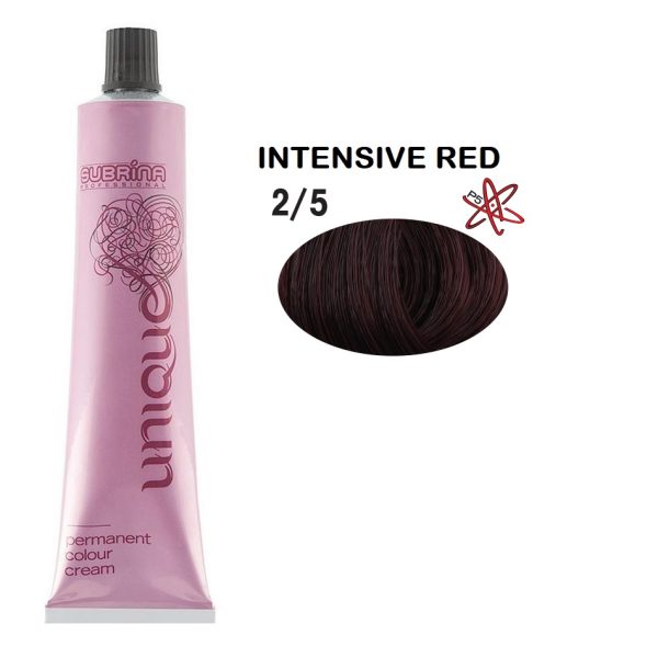 Subrina Professional, Unique, Permanent Hair Dye, 2/5 Red Black, 100 ml - For Women