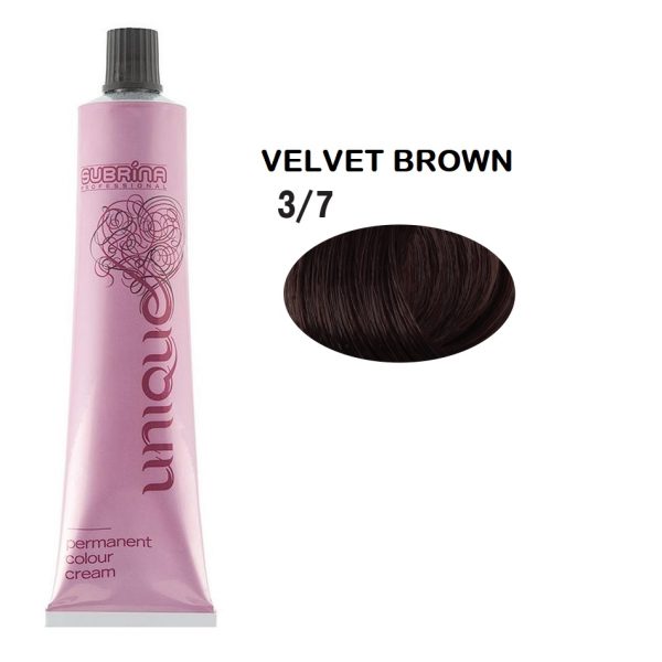 Subrina Professional, Unique, Permanent Hair Dye, 3/7 Dark Chestnut Brown, 100 ml - For Women