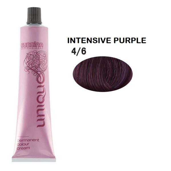 Subrina Professional, Unique, Permanent Hair Dye, 4/6 Medium Chestnut Intensive Violet, 100 ml - For Women