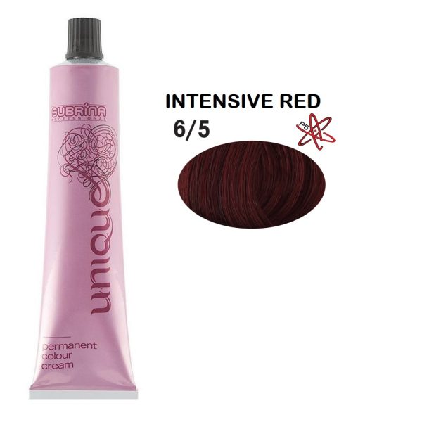 Subrina Professional, Unique, Permanent Hair Dye, 6/5 Dark Blonde Intense Red, 100 ml - For Women