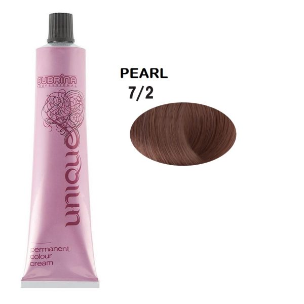 Subrina Professional, Unique, Permanent Hair Dye, 7/2 Medium Pearl Blonde, 100 ml - For Women