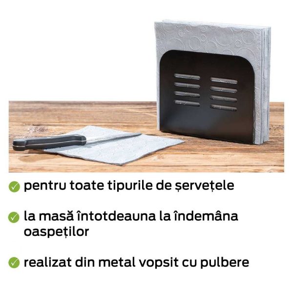 Suport pentru servetele 15 x 12,5 x 4 cm Baco Wenko Black Outdoor Kitchen 55025100 - imagine 6