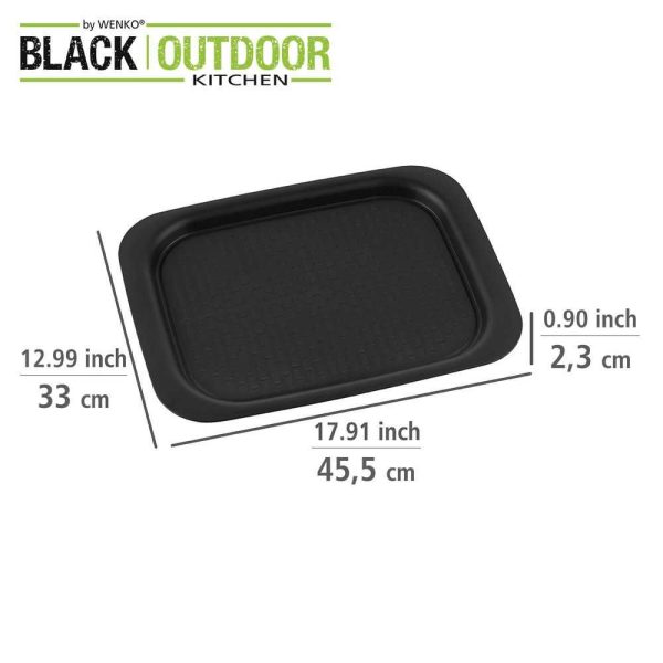 Tava antiderapanta XL Wenko Black Outdoor Kitchen 45,5 x 33 x 2,3 cm negru 55026100 - imagine 3