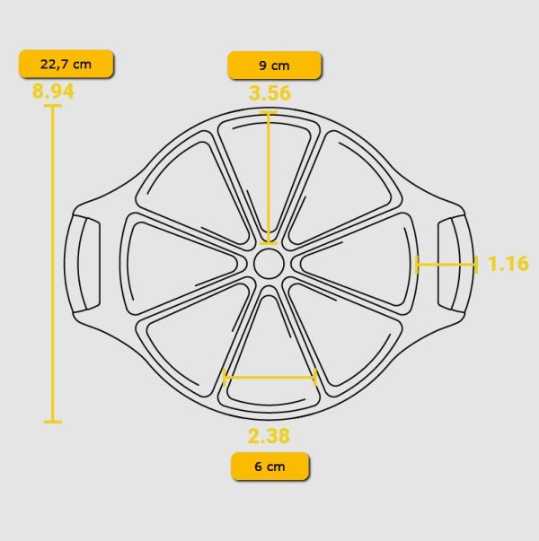 Tava rotunda din fonta cu 8 triunghiuri pentru tarta Lodge 22,7 cm L-BW8WP - imagine 8