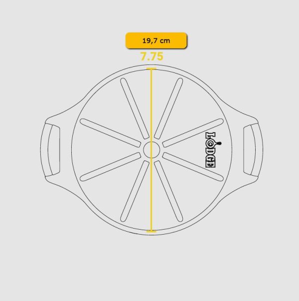 Tava rotunda din fonta cu 8 triunghiuri pentru tarta Lodge 22,7 cm L-BW8WP - imagine 10