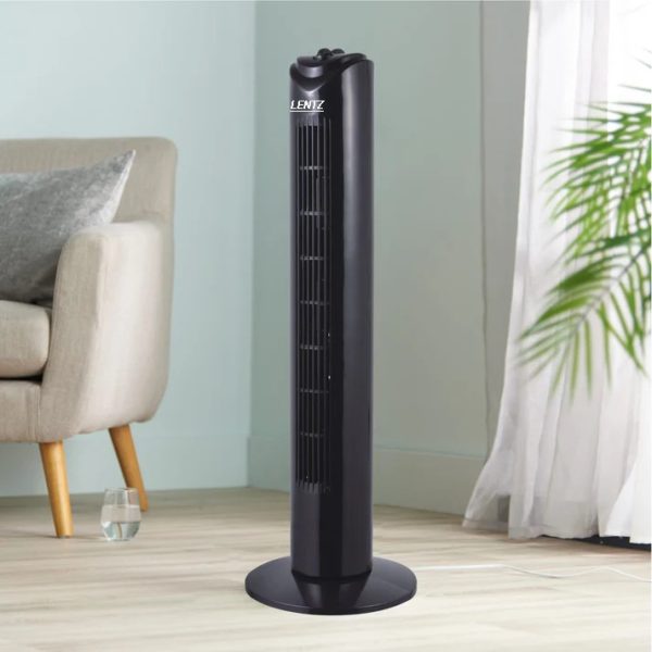 Ventilator turn LENTZ 80037, 45W, 81cm, 3 viteze, 3 moduri de oscilare, temporizator 120 min, negru - imagine 4