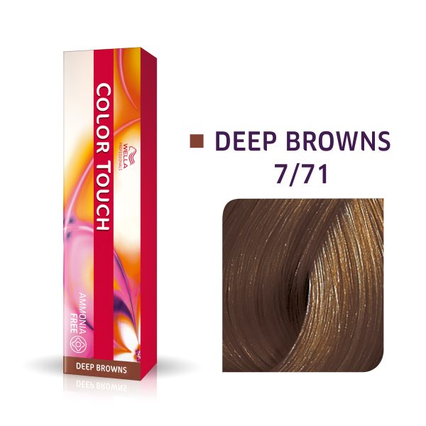 Wella Professionals, Color Touch, Ammonia-Free, Semi-Permanent Hair Dye, 7/71 Medium Blonde Ash Chestnut, 60 ml - For Women