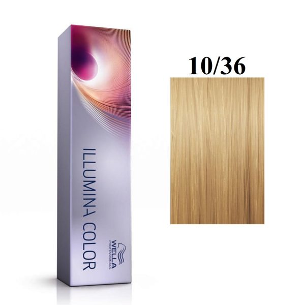 Wella Professionals, Illumina Color, Permanent Hair Dye, 10/36 Bright Light Blonde Golden Violet, 60 ml - For Women