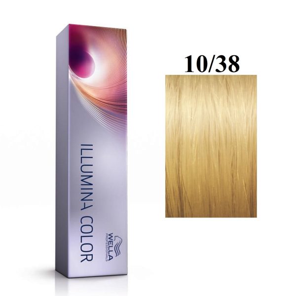 Wella Professionals, Illumina Color, Permanent Hair Dye, 10/38 Bright Light Blonde Golden Blue, 60 ml - For Women