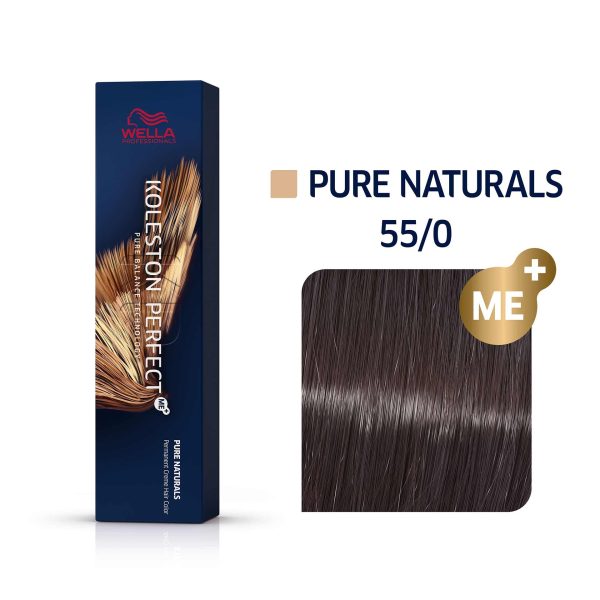 Wella Professionals, Koleston Perfect Me+, Permanent Hair Dye, 55/0 Light Chestnut Natural Intense, 60 ml - For Women