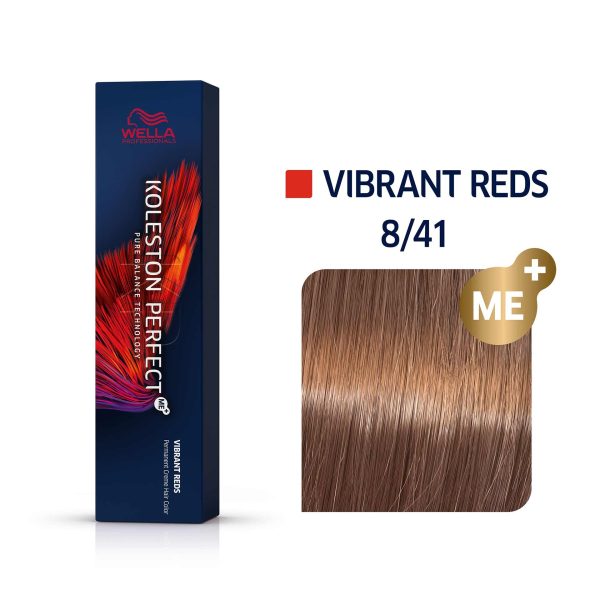 Wella Professionals, Koleston Perfect Me+, Permanent Hair Dye, 8/41 Vibrant Reds, 60 ml - For Women