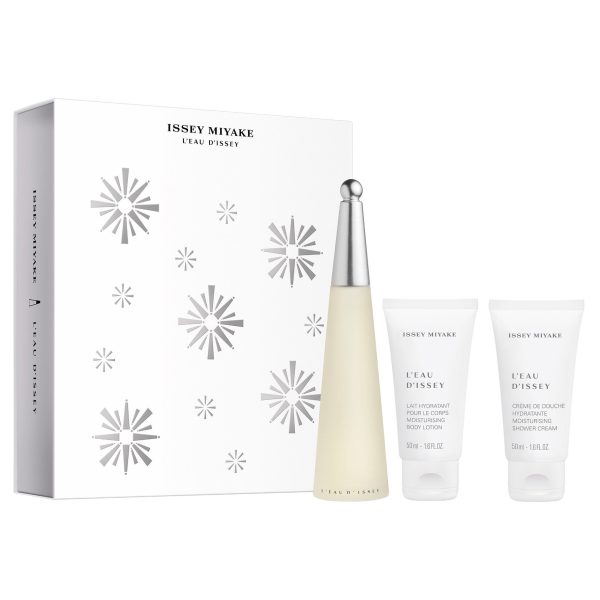 Xmas 2023 Set Issey Miyake: L'Eau d'Issey, Eau De Toilette, For Women, 50 ml + L'Eau d'Issey, Moisturizing, Body Lotion, 50 ml + L'Eau d'Issey, Hydrating, Shower Cream, 50 ml - For Women