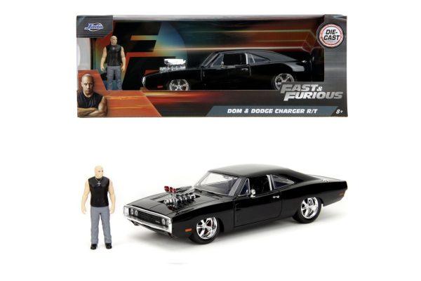 JADA FAST AND FURIOUS SET FIGURINA DOM SI MASINUTA METALICA DODGE CHARGER 1970 SCARA 1 LA 24 - imagine 2