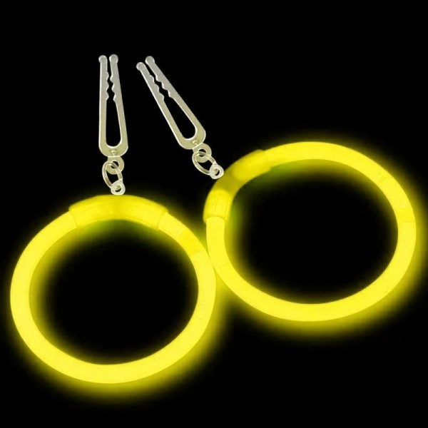 Cercei luminosi glow stick, accesorii party, diverse culori culoare galben - imagine 5