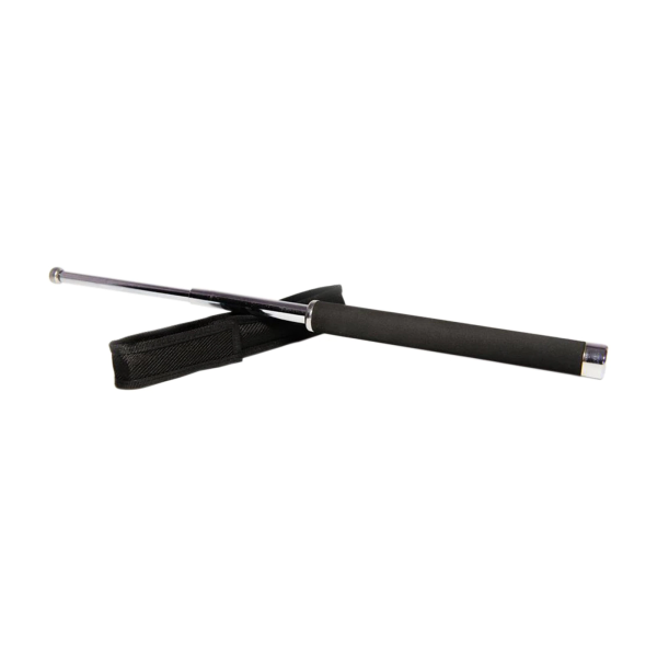 Set baston telescopic 65 cm argintiu + box-rozeta craniu negru - imagine 2