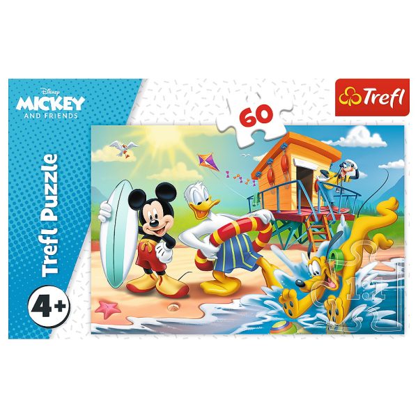 PUZZLE TREFL 60 DISTRACTIE PE PLAJA CU MICKEY MOUSE - imagine 3