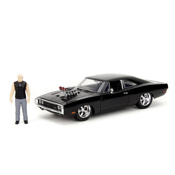 JADA FAST AND FURIOUS SET FIGURINA DOM SI MASINUTA METALICA DODGE CHARGER 1970 SCARA 1 LA 24 - imagine 3