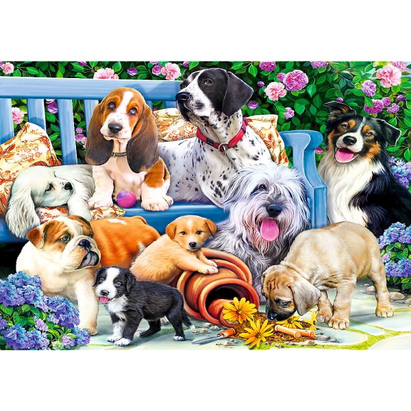 PUZZLE TREFL 1000 CAINI IN GRADINA - imagine 2