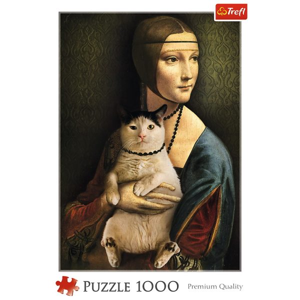 PUZZLE 1000 DOAMNA CU PISICA - imagine 3