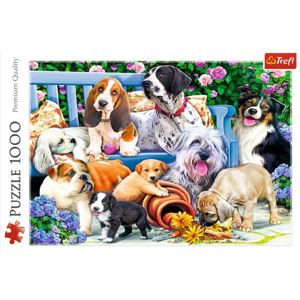 PUZZLE TREFL 1000 CAINI IN GRADINA - imagine 3