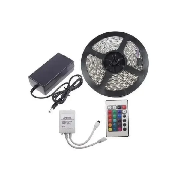 Banda Led, Rgb, 72w Exterior 60 Led-uri/m 5 Metri Cu Telecomanda Si Alimentare - imagine 2