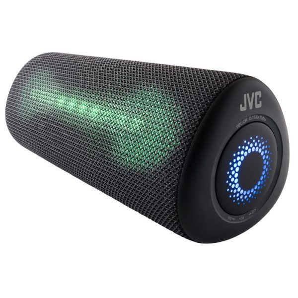 Boxa portabila JVC XS-E423B, 24 W, Bluetooth, IPX5, iluminare cu LED-uri, negru