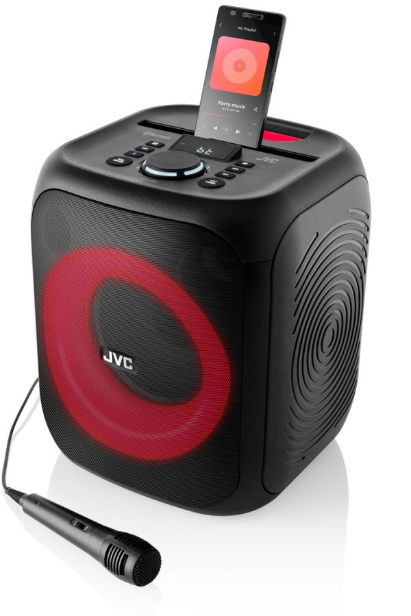 Boxa portabila JVC XS-EP314B, 60W, LED, Bluetooth, Karaoke, AUX, intrare USB, TWS, Microfon, Negru