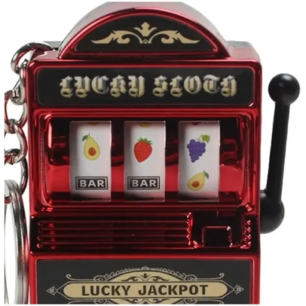 Breloc Model Slot Machine, Mecanism Functional, 4x6 Cm, Plastic, Rosu - imagine 5