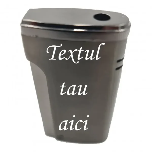 Bricheta Metalica Personalizata Cu Textul Tau, Gaz, Antivant, Cutie, Negru