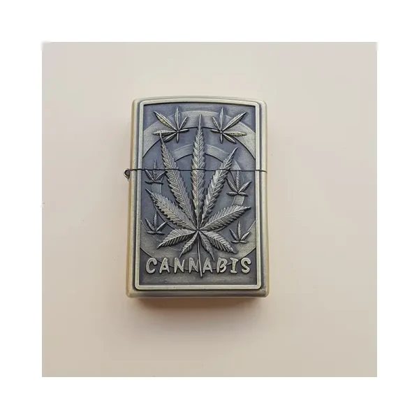 Bricheta Tip Zippo, 3d Relief, Metalica, Cannabis - imagine 2