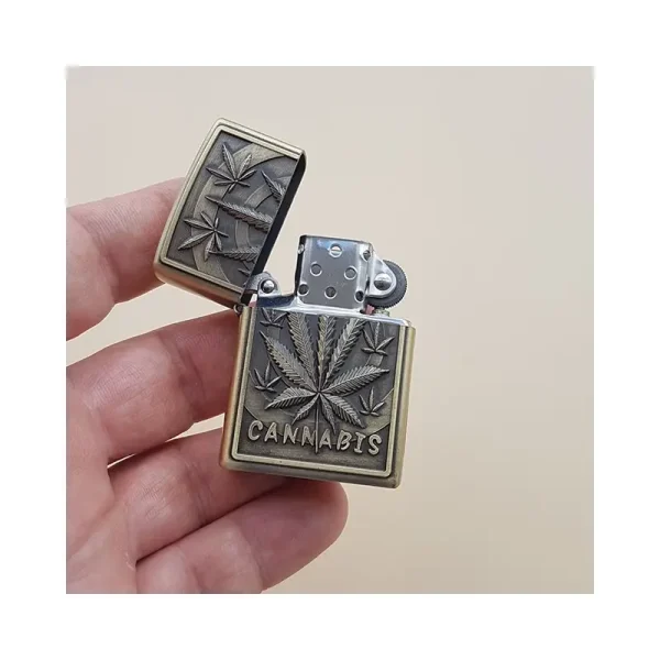 Bricheta Tip Zippo, 3d Relief, Metalica, Cannabis - imagine 4