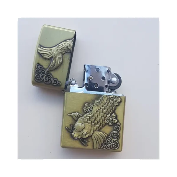 Bricheta Tip Zippo, 3d Relief, Metalica, Pescuit P1 - imagine 2