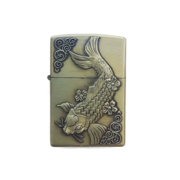 Bricheta Tip Zippo, 3d Relief, Metalica, Pescuit P1