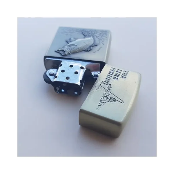 Bricheta Tip Zippo, 3d Relief, Metalica, Pescuit P4 - imagine 4