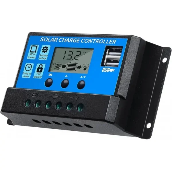 Controler Incarcare Solara Lohuis 20a, Pentru Panou Fotovoltaic, 12 V - 24 V, 2 X Porturi Usb-a, Display Lcd