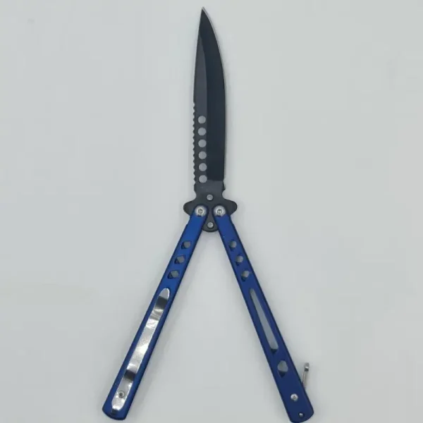 Cutit Fluture Butterfly, Balisong 21 Cm, Albastru Navy, Model Dinamic - imagine 2