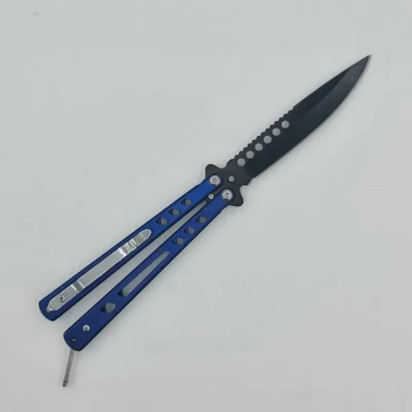 Cutit Fluture Butterfly, Balisong 21 Cm, Albastru Navy, Model Dinamic - imagine 3